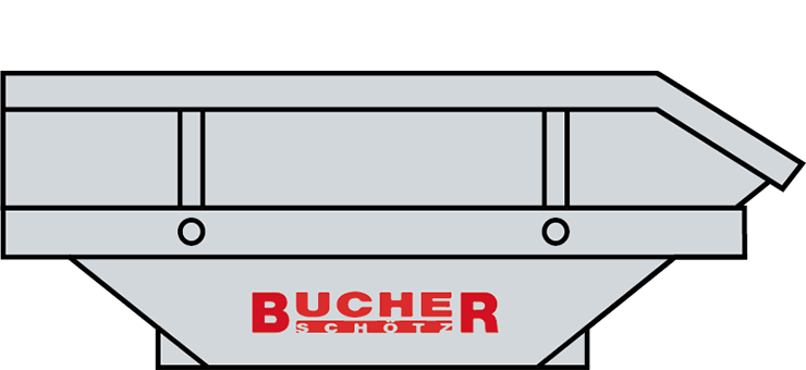 Graue Mulde auf Sammelhof von K. & M. Bucher Transporte AG