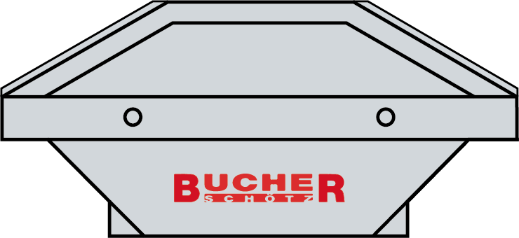 Graue Mulde auf Sammelhof von K. & M. Bucher Transporte AG