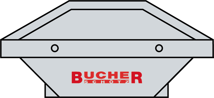 Graue Mulde auf Sammelhof von K. & M. Bucher Transporte AG