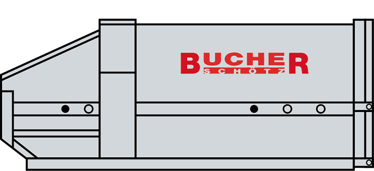 Graue Mulde auf Sammelhof von K. & M. Bucher Transporte AG